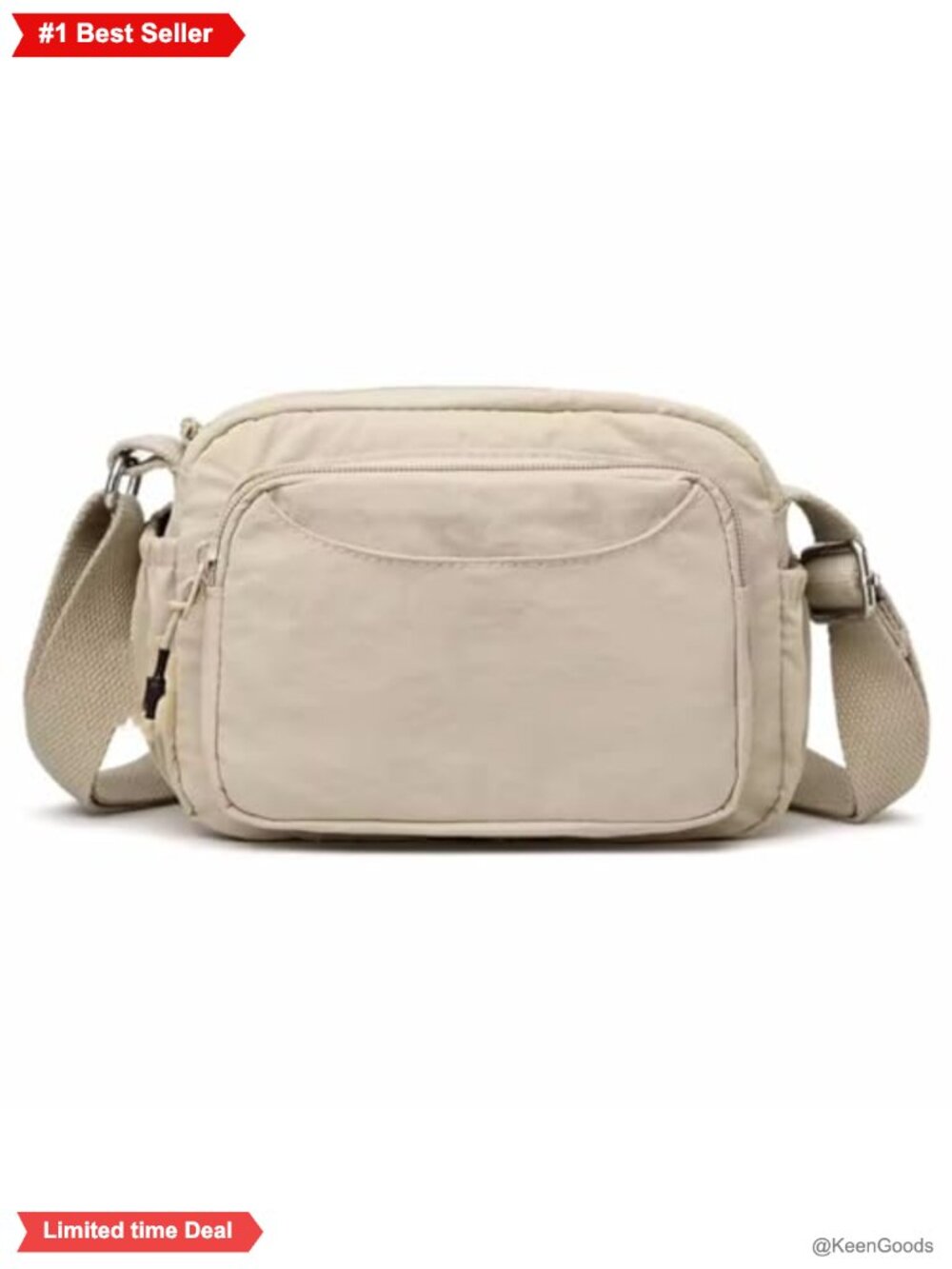 Nylon Crossbody Bag for Women Multi-Pocket Adjustable Shoulder Purse